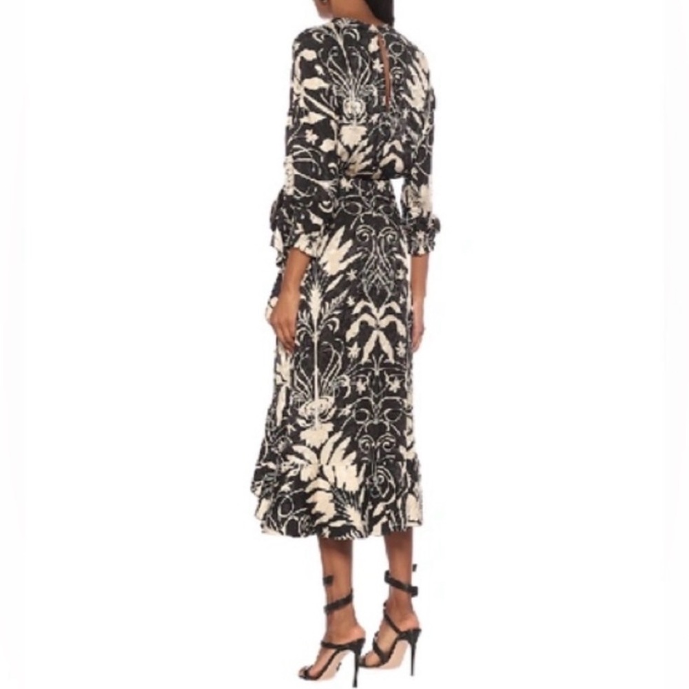 Johanna Ortiz Black / Cream Midi Dress boho - Picture 5 of 9